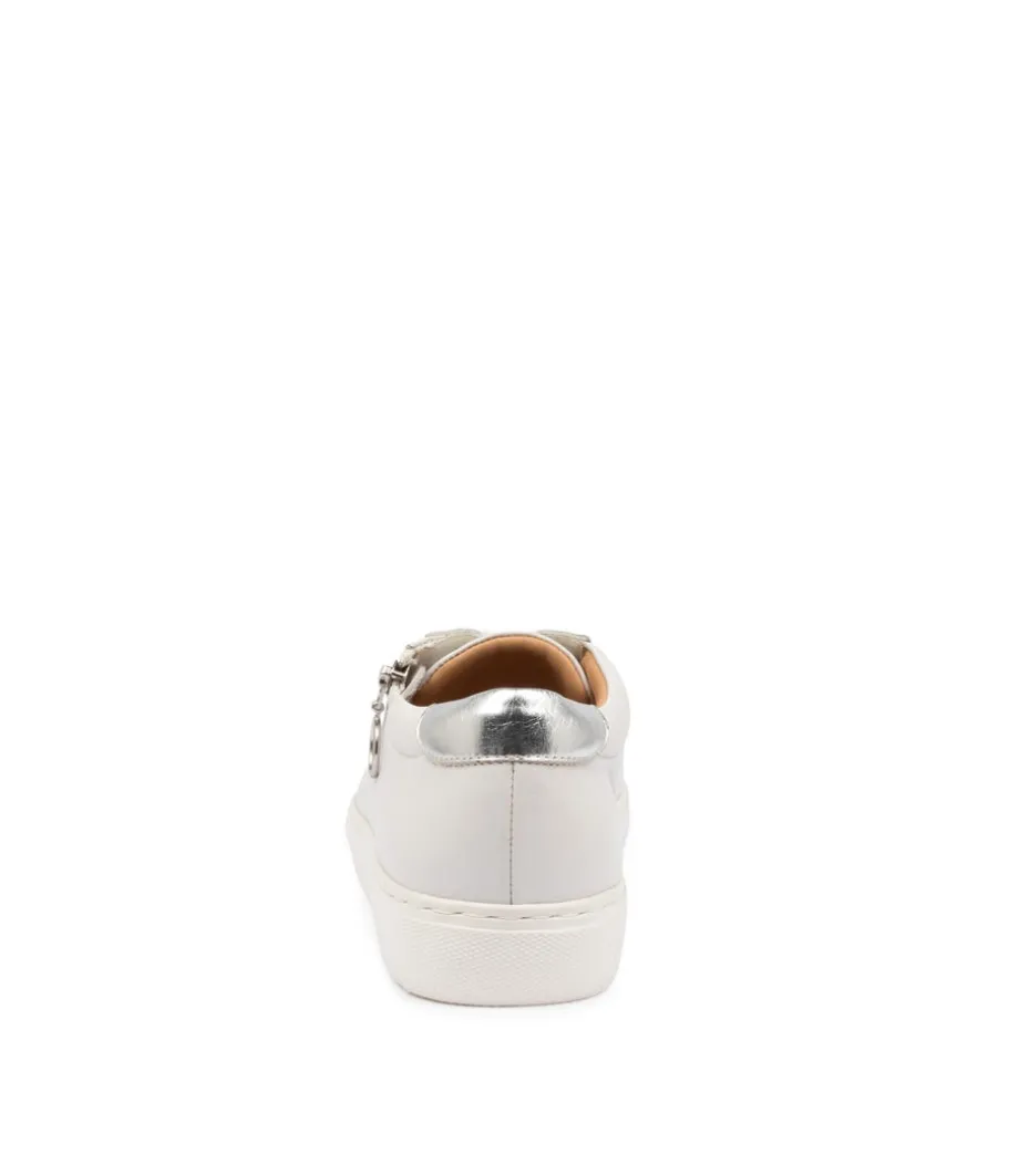 Pamela Xf White Silver Leather Sneakers