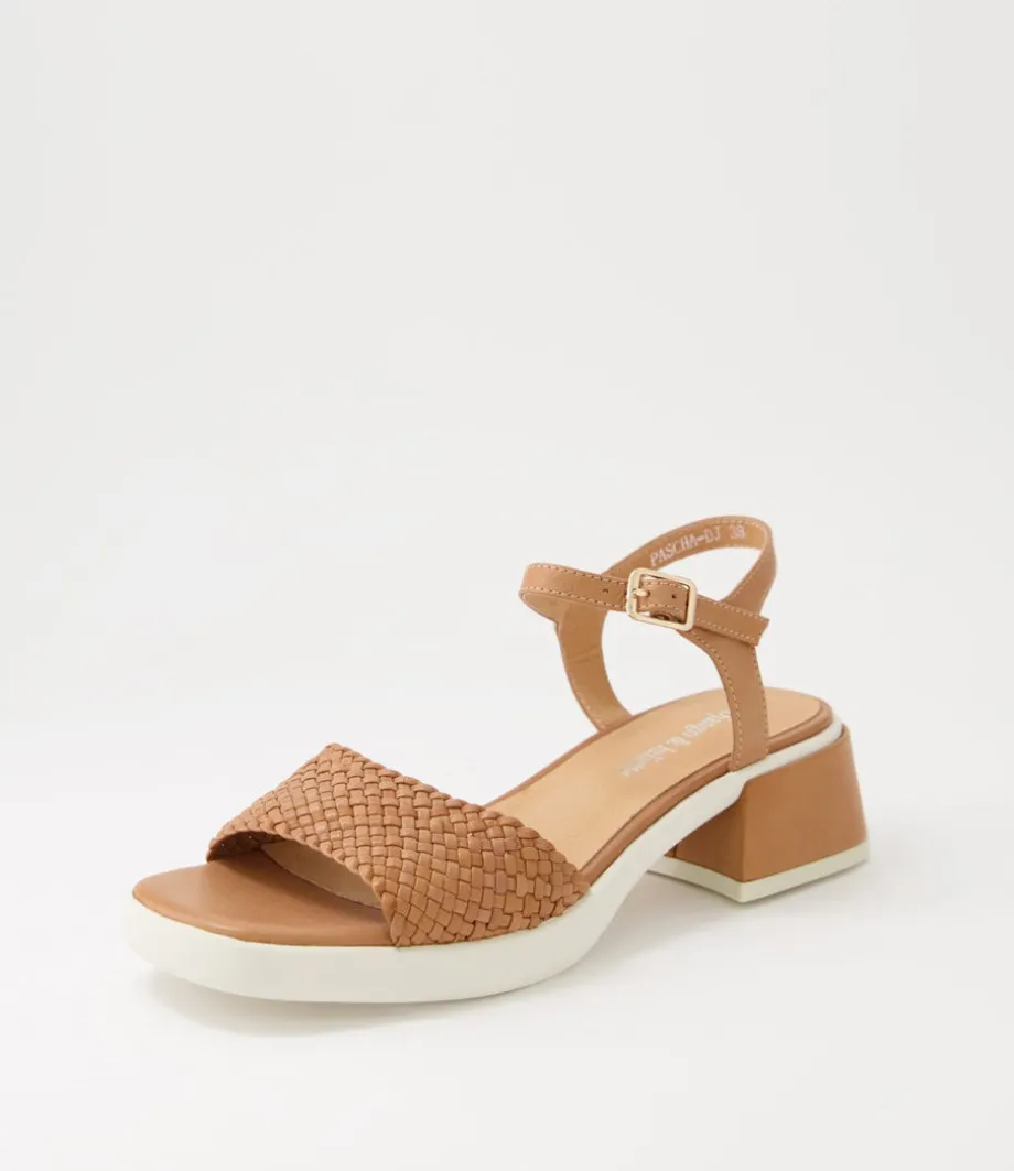 Pascha Tan Weave Leather Sandals Ws