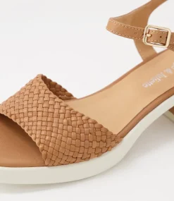 Pascha Tan Weave Leather Sandals Ws