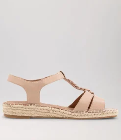 Petersoned Dark Nude Leather Espadrilles