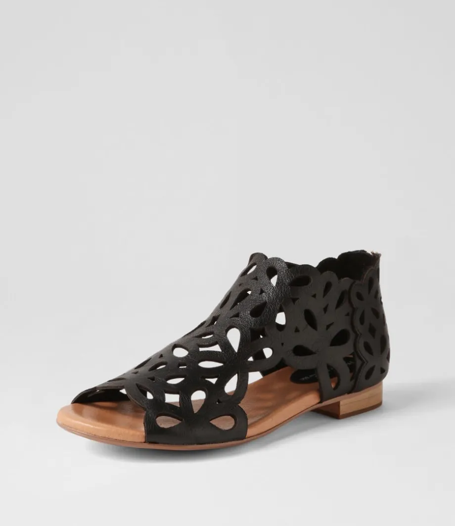 Pietro Black Leather Sandals