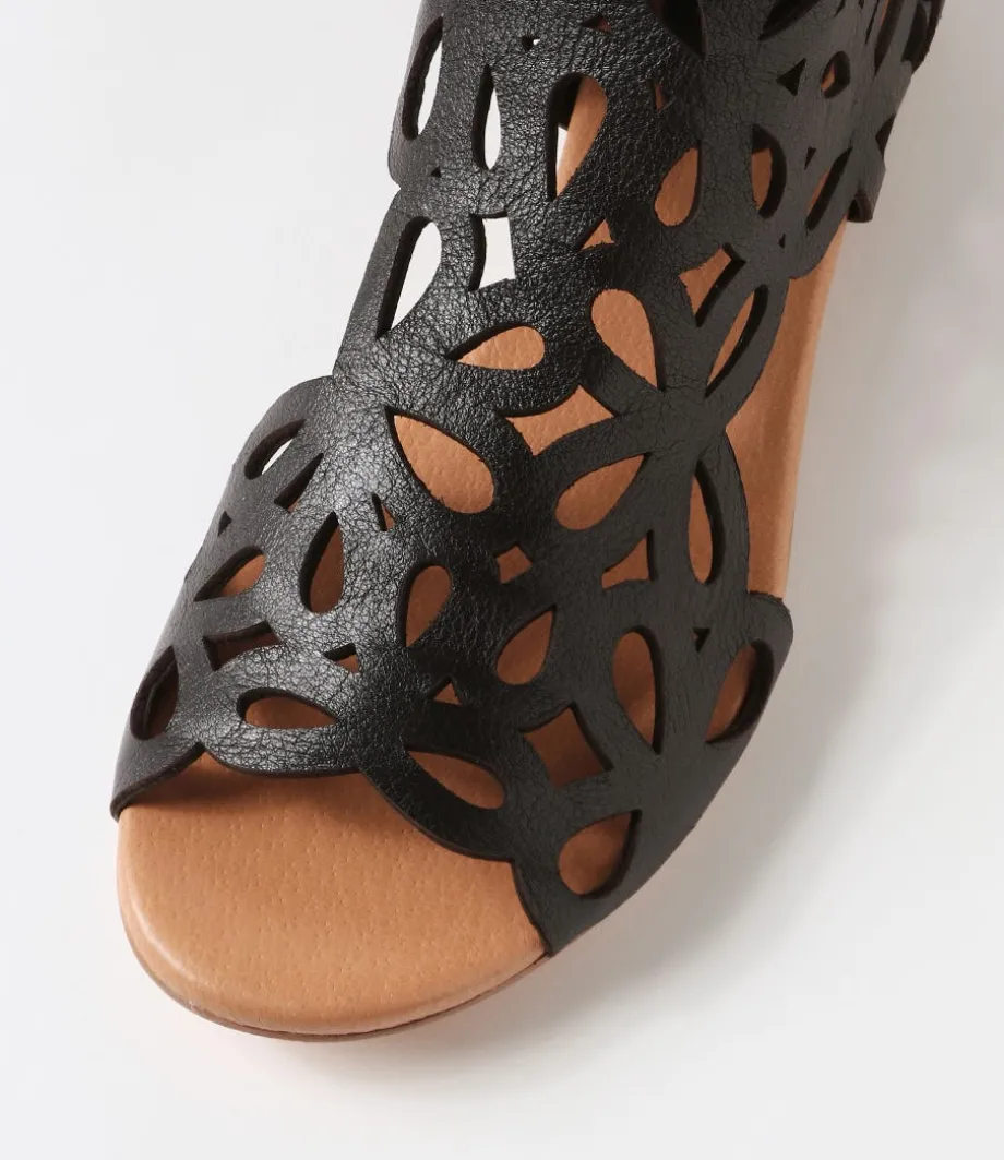 Pietro Black Leather Sandals