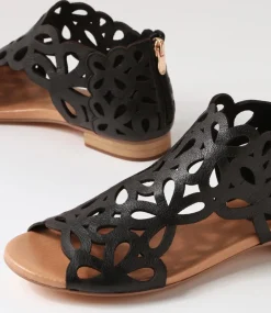 Pietro Black Leather Sandals