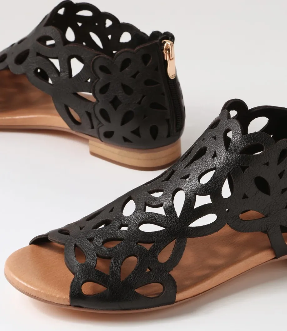 Pietro Black Leather Sandals