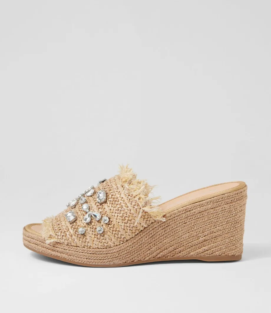 Pitchy Coffee Synthetic Raffia Espadrilles