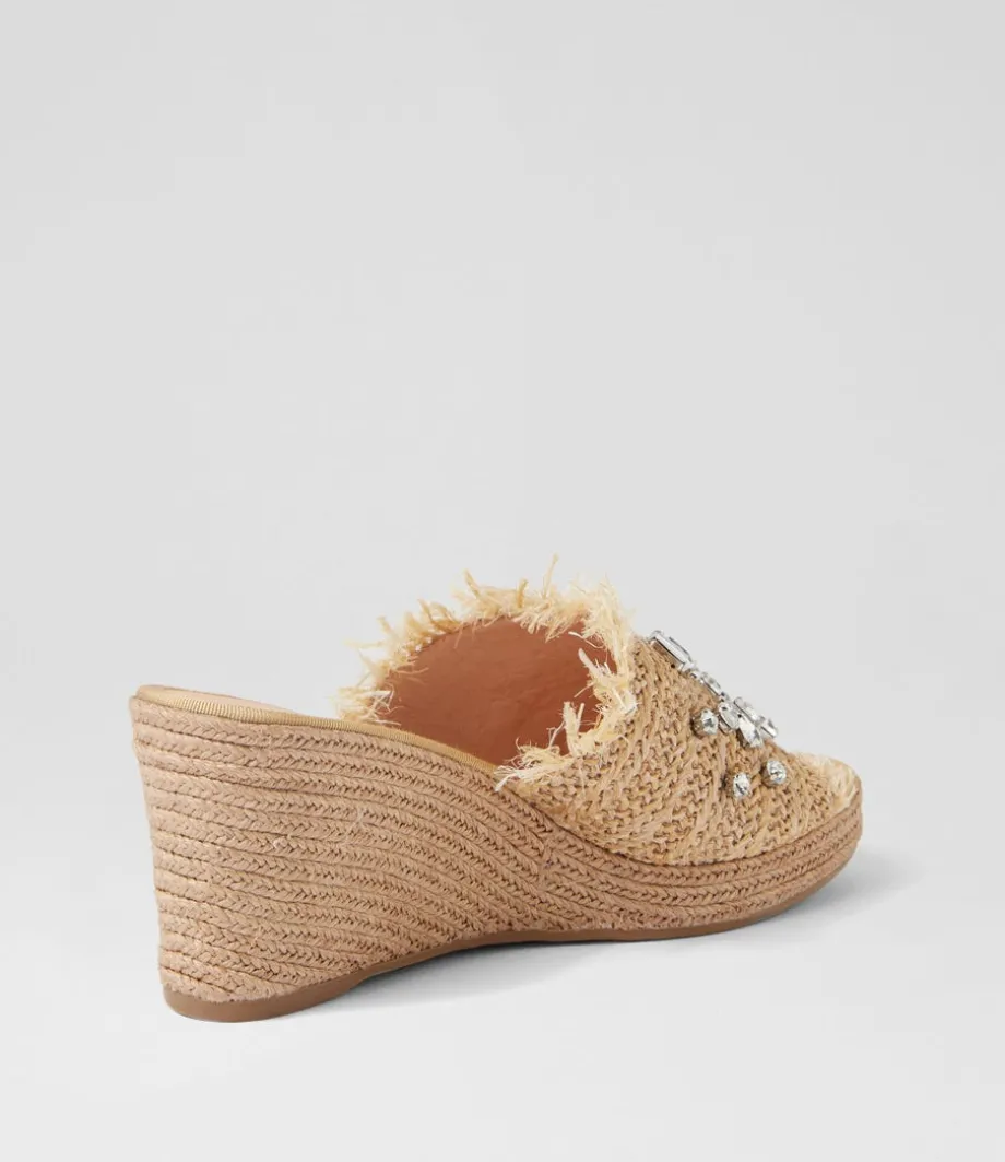 Pitchy Coffee Synthetic Raffia Espadrilles