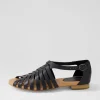 Pleva Black Leather Sandals