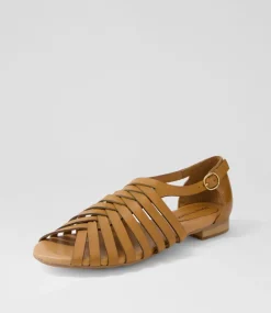 Pleva Tan Leather Sandals