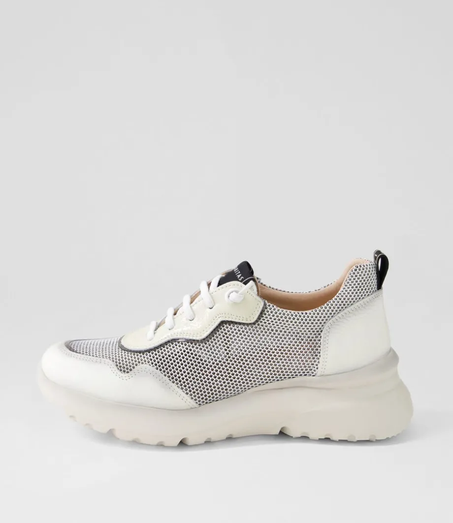 Polinesia 94 Panna White Mesh Leather Sneakers