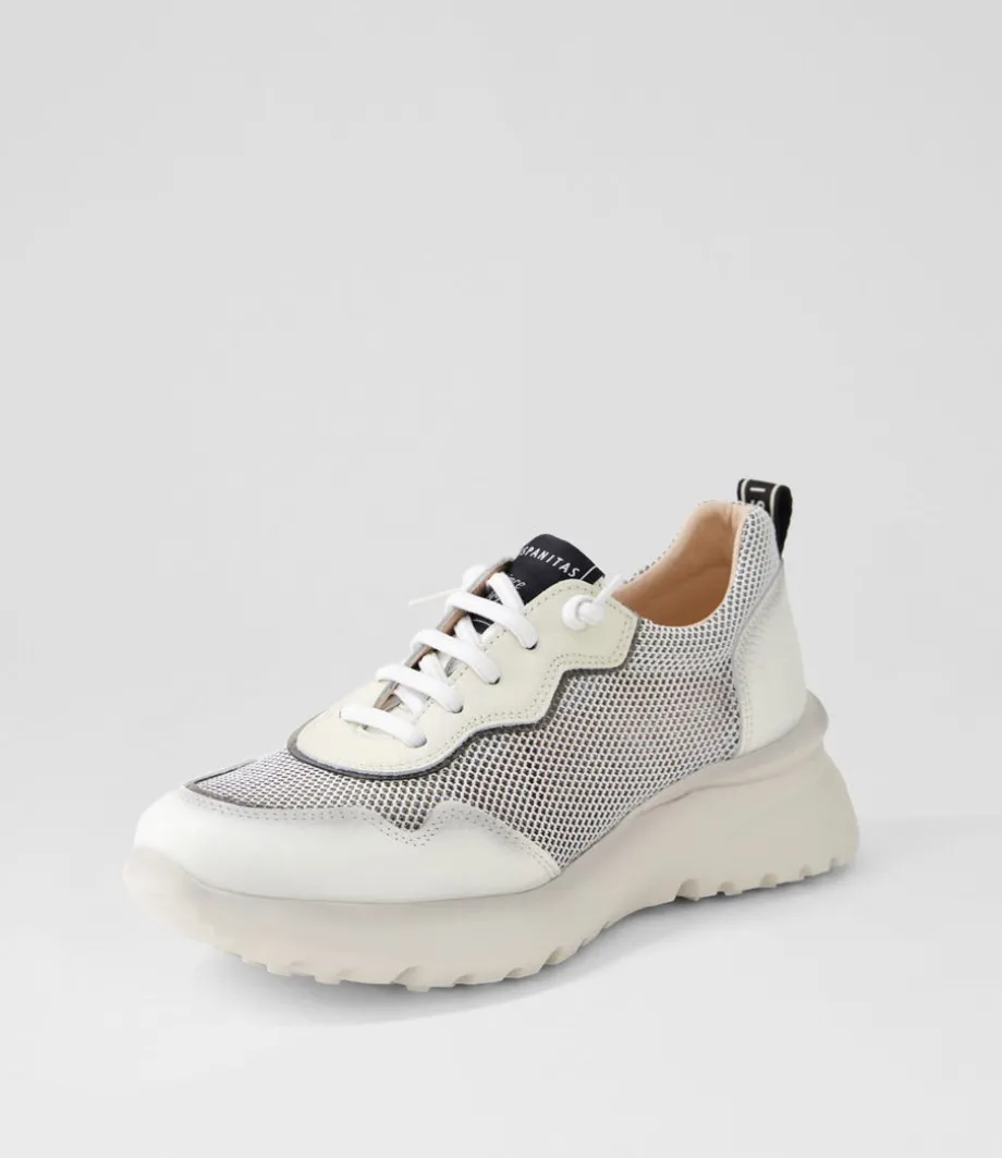 Polinesia 94 Panna White Mesh Leather Sneakers