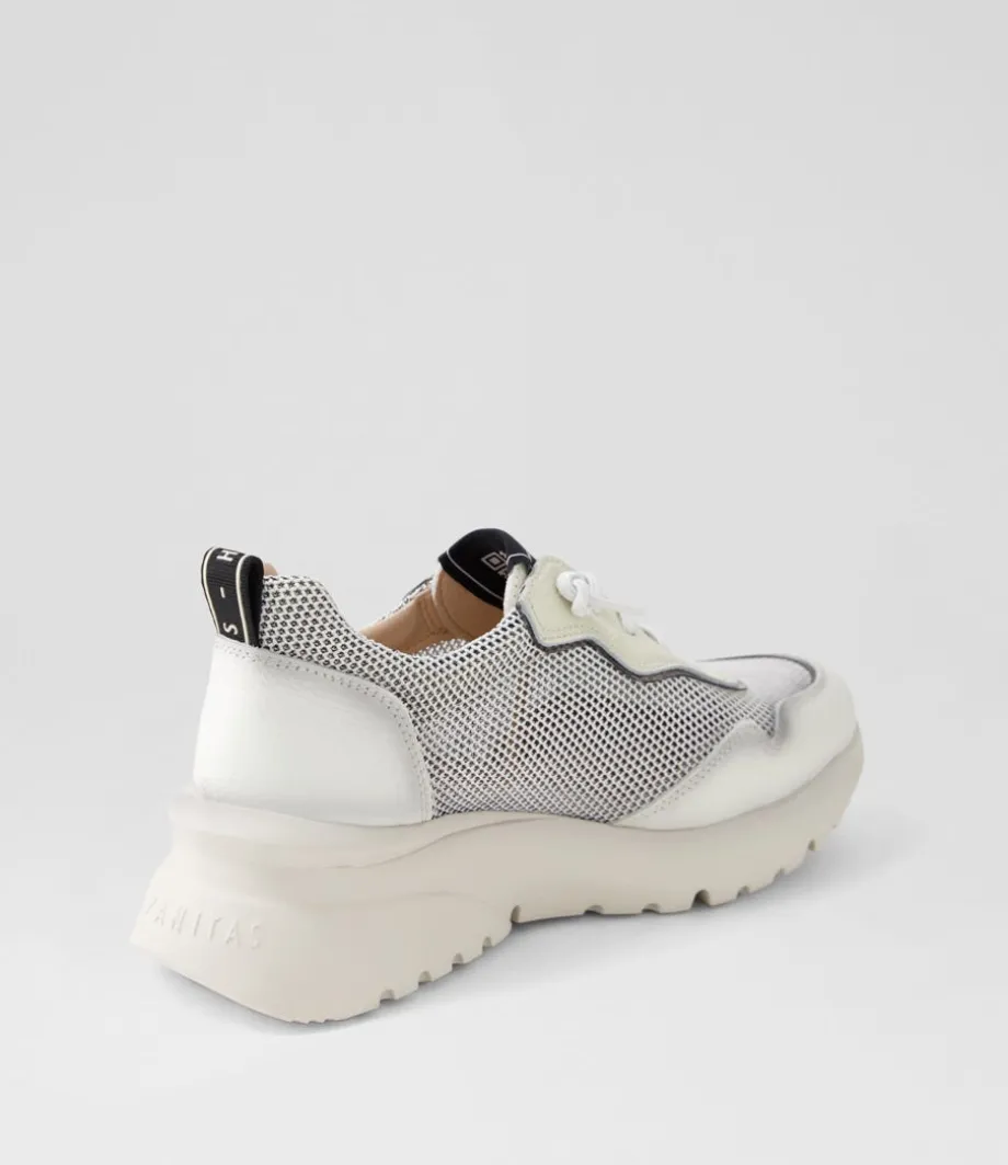 Polinesia 94 Panna White Mesh Leather Sneakers