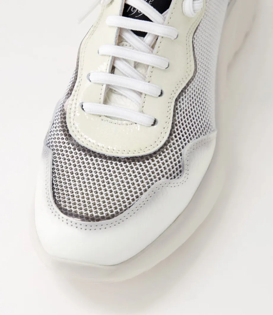 Polinesia 94 Panna White Mesh Leather Sneakers