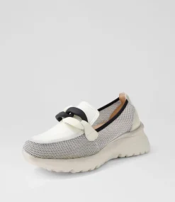Polinesia 13 White Panna Mesh Leather Loafers