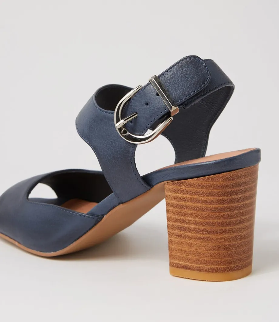 Preezy Navy Leather Sandals