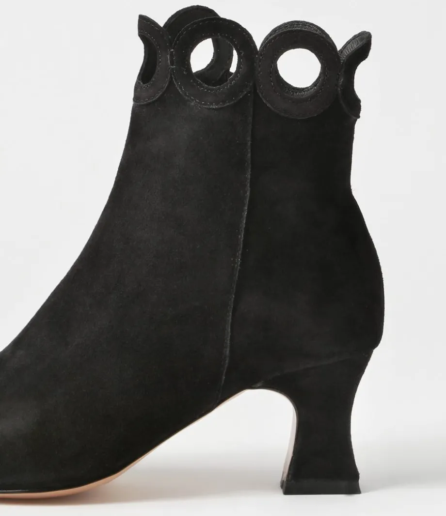 Primson Black Suede Ankle Boots