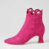 Primson Fuchsia Suede Ankle Boots