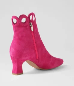Primson Fuchsia Suede Ankle Boots