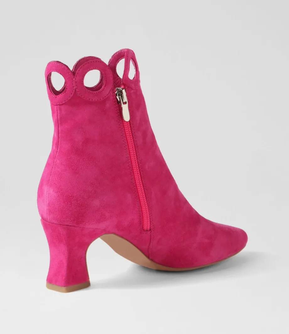 Primson Fuchsia Suede Ankle Boots