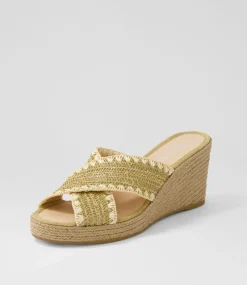 Prindle Coffee Beige Synthetic Raffia Espadrilles