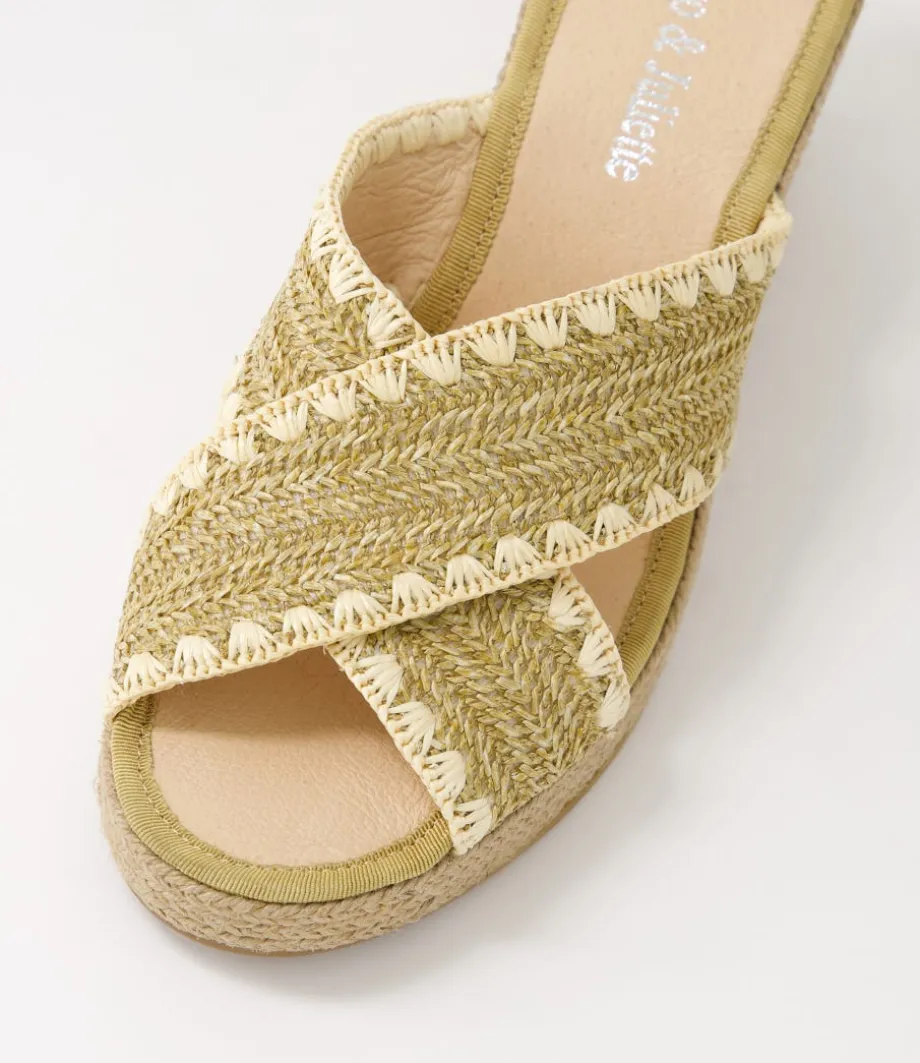 Prindle Coffee Beige Synthetic Raffia Espadrilles