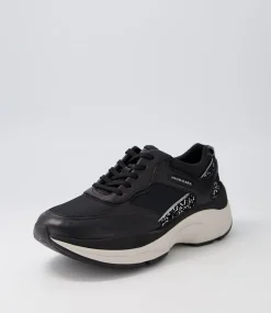 Pro Black Leather Textile Sneakers