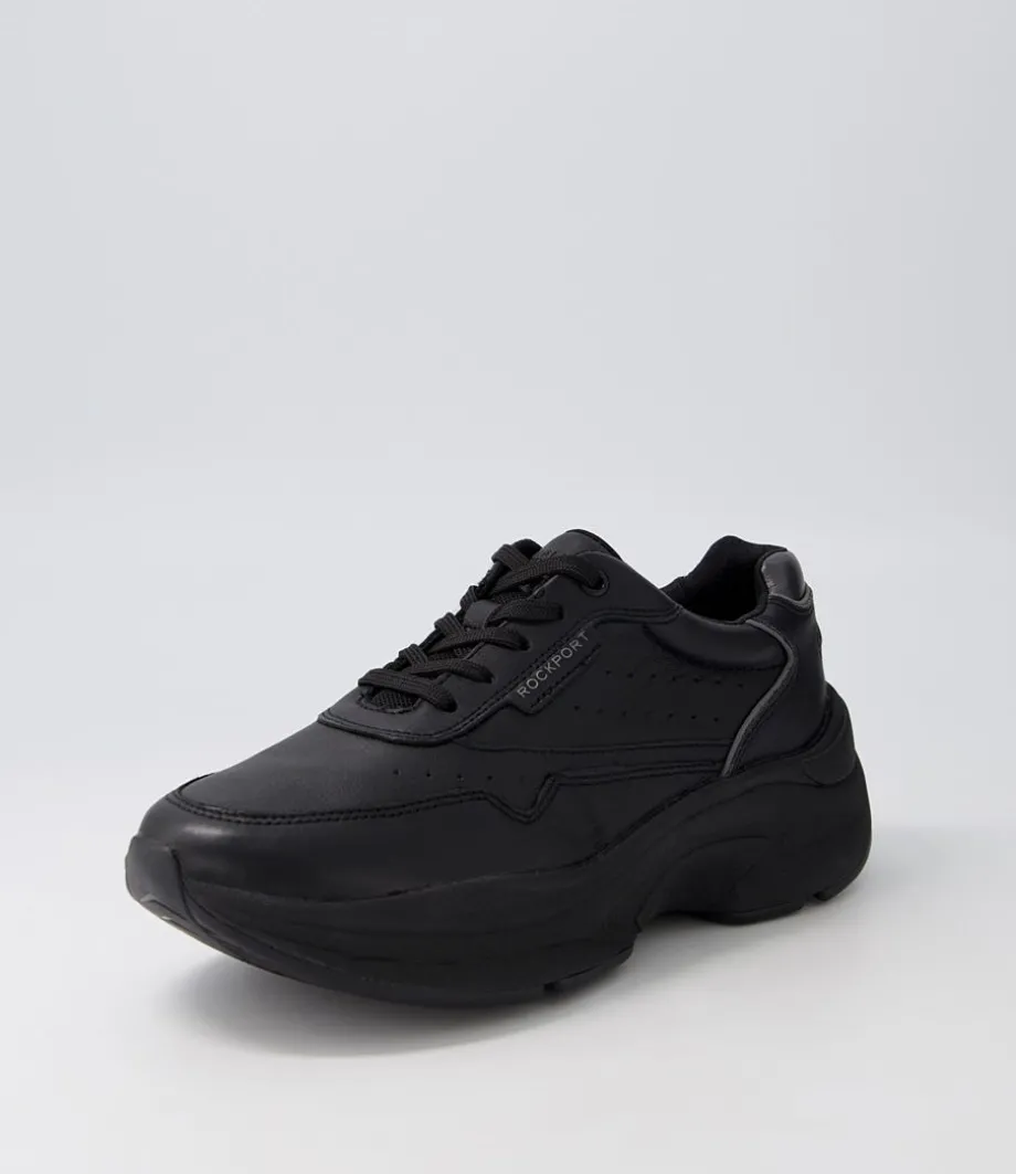 Pro Walker Premium Black Leather Sneakers