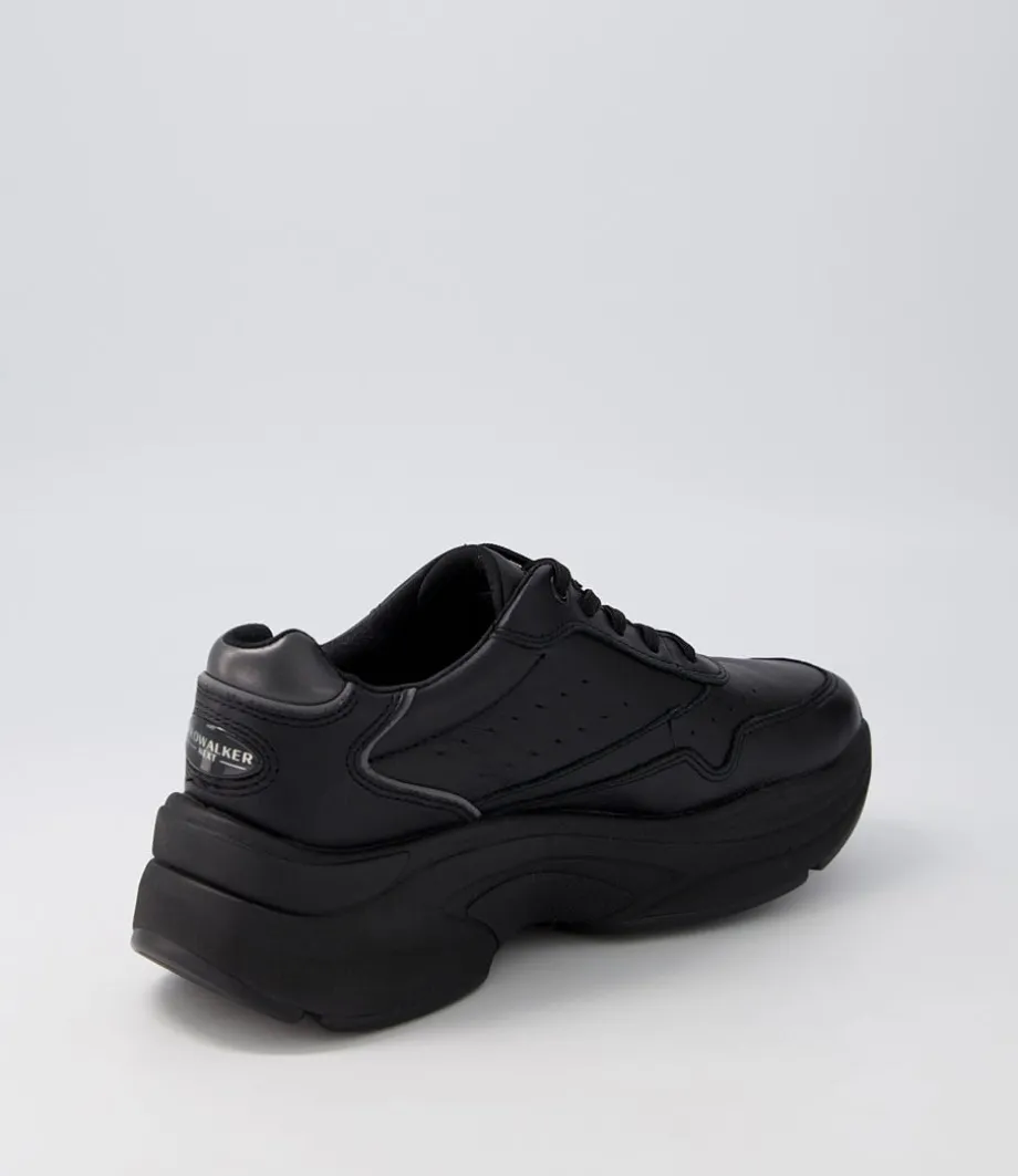 Pro Walker Premium Black Leather Sneakers