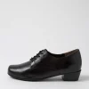 Qessol Xw Black Leather Lace Up Heels