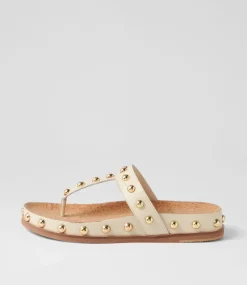 Quell Milk Gold Leather Thongs
