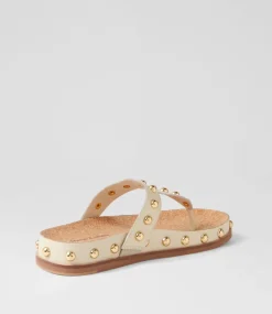 Quell Milk Gold Leather Thongs