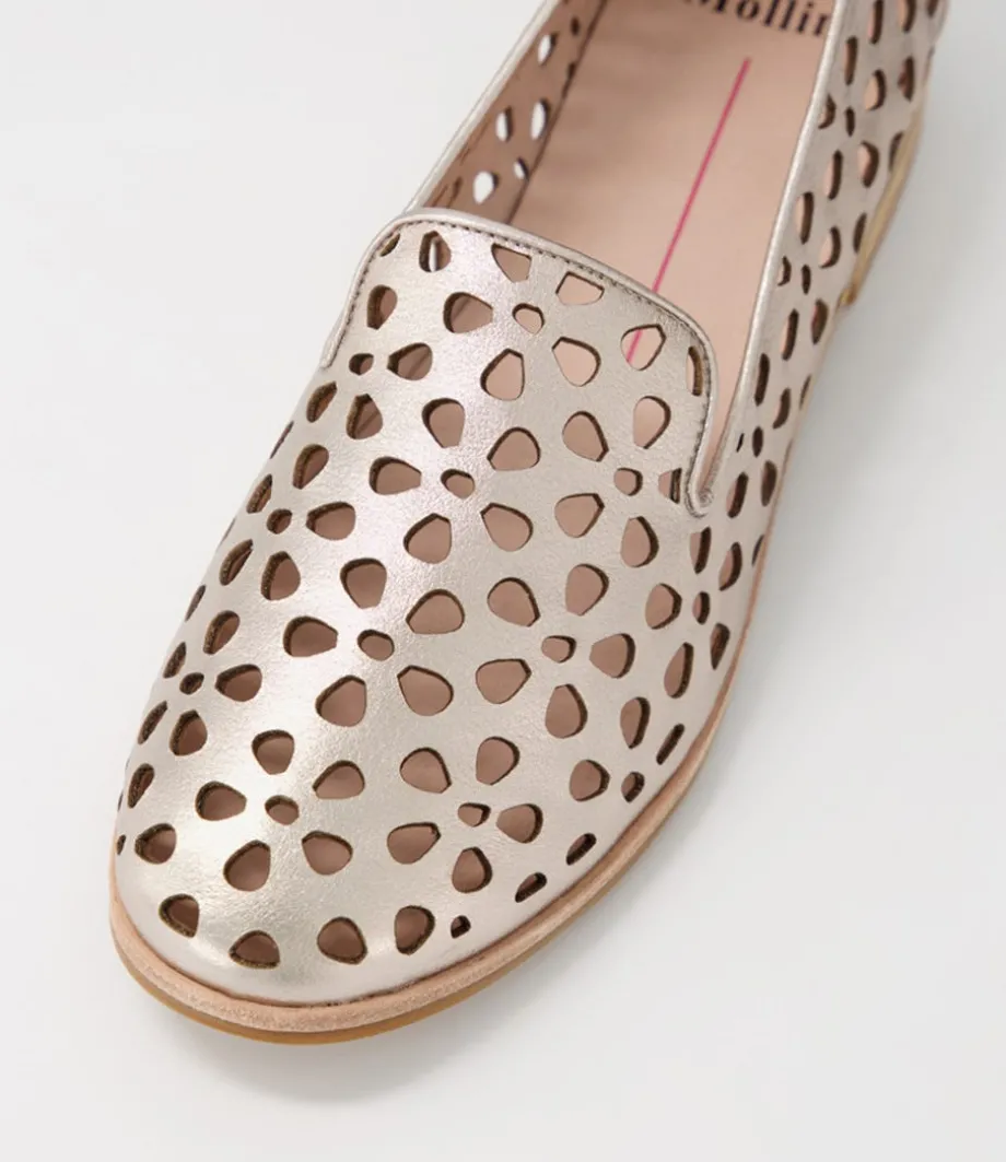 Quuets Platinum Leather Loafers