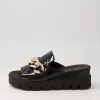 Rablise Black Patent Sole Slides