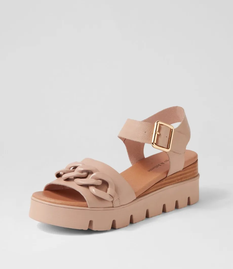 Racassy Cafe Brush Leather Sandals
