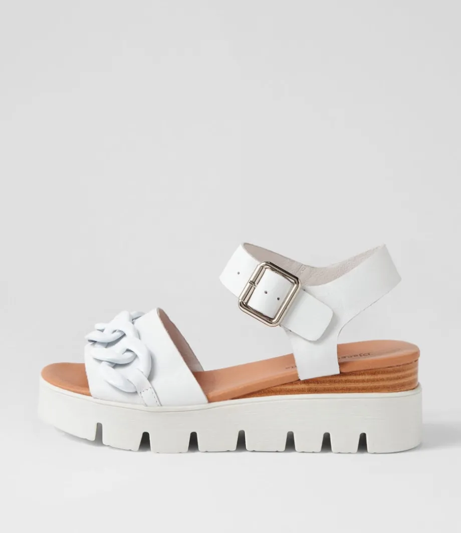 Racassy White Leather Sandals