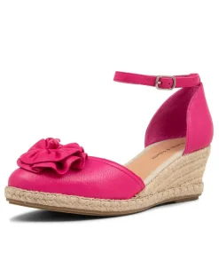 Raggie Fuchsia Natural Rope Leather Wedges