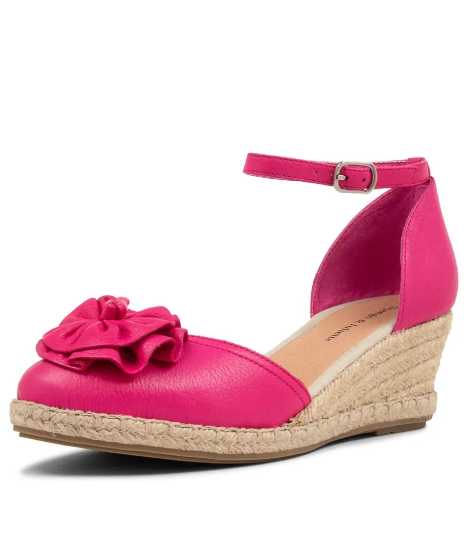 Raggie Fuchsia Natural Rope Leather Wedges