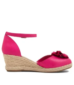 Raggie Fuchsia Natural Rope Leather Wedges
