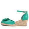 Raggie Light Emerald Nat Rope Leather Wedges
