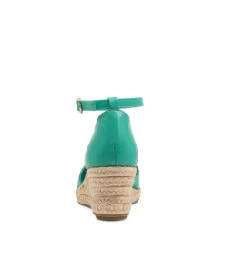 Raggie Light Emerald Nat Rope Leather Wedges