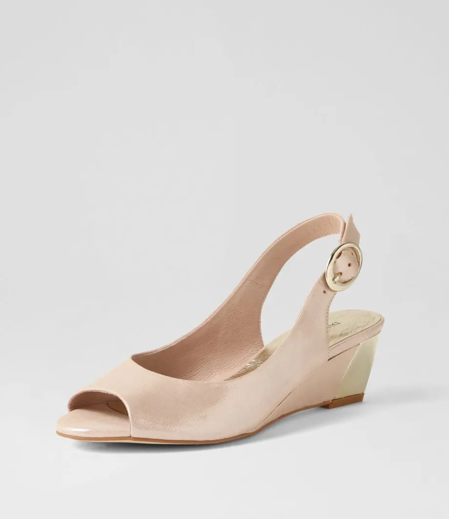 Raite Nude Shimmer Leather Sandals