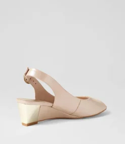 Raite Nude Shimmer Leather Sandals