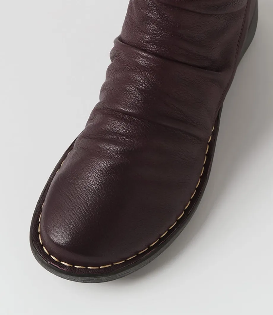 Rarar Purple Leather Ankle Boots