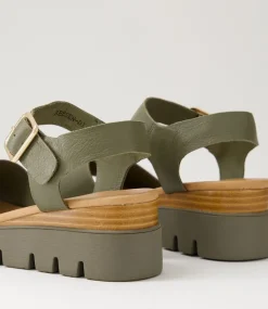 Reesen Olive Leather Sandals