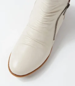 Renu Almond Leather Ankle Boots