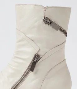 Renu Almond Leather Ankle Boots