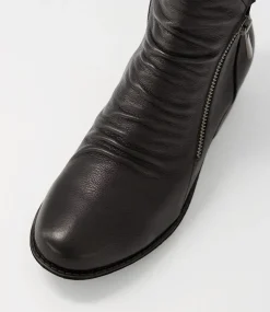 Renu Black Leather Ankle Boots