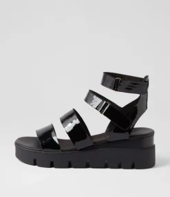 Rhean Black Patent Sandals