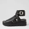 Rimini Black Leather Sandals