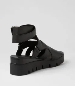 Rimini Black Leather Sandals