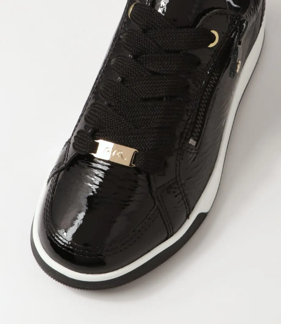 Rom 32 Schwarz Platino Leather Sneakers
